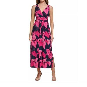 Tommy‎ Hilfiger Dress Size 8 leaf print maxi NWT